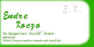endre koczo business card